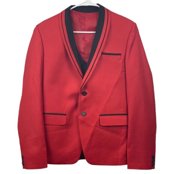 Men’s Red Suit Jacket + Matching Vest – Wedding / Prom / Formal - Picture 11 of 11